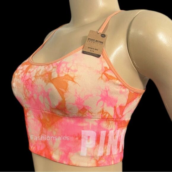 Victorias Secret PINK Active Seamless Sports Bra Lightly Padded longline - Picture 1 of 14